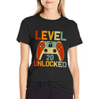 Level 20 Unlocked 20 Years Old Gaming Lover 20th Birthday  Tagless Design T-Shirt