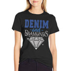 Denim And Diamonds Stylish Blue Denim  Lightweight T-Shirt