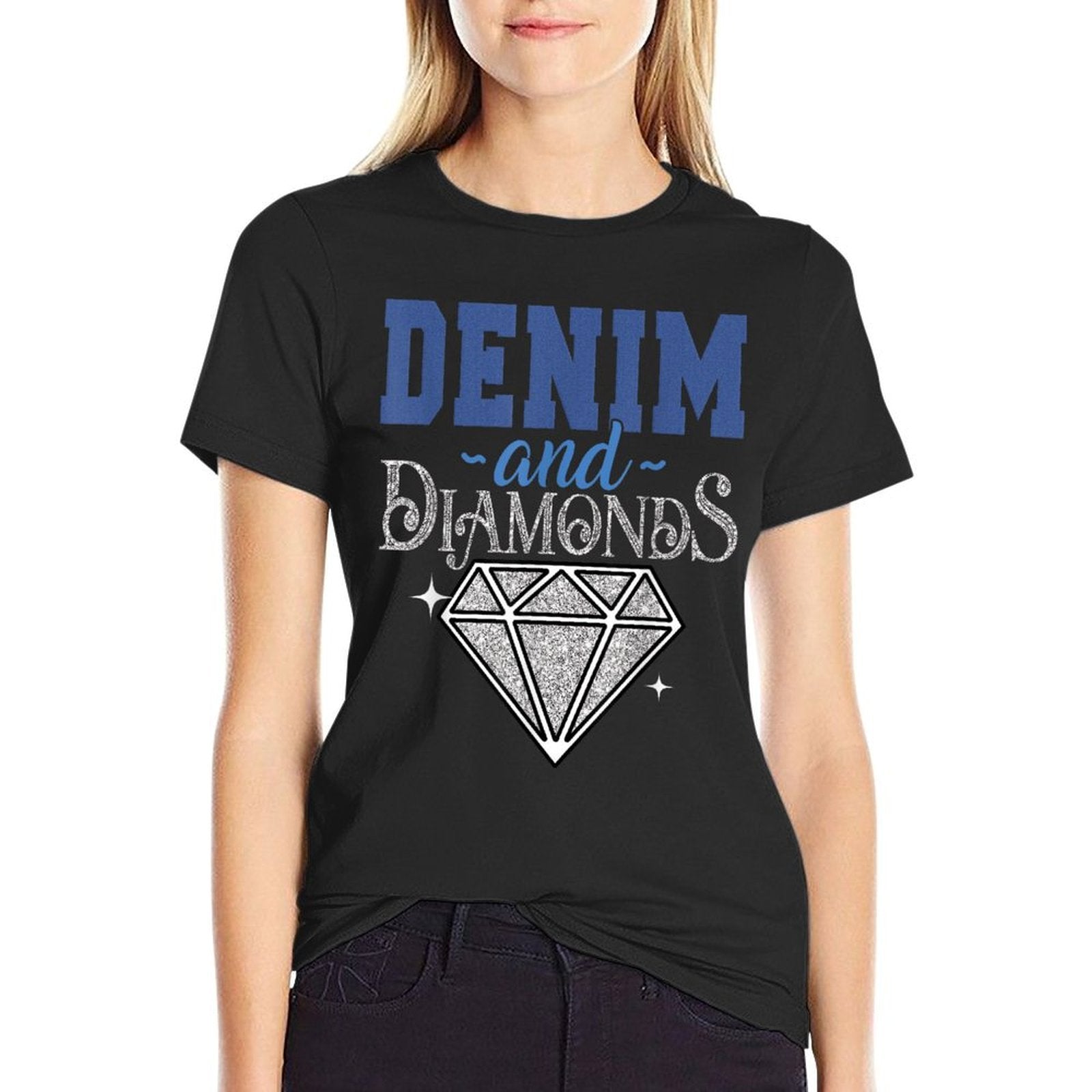 Denim And Diamonds Stylish Blue Denim  Lightweight T-Shirt