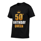 50th Birthday Queen Women's 50th Birthday Golden Bday Party Premium  Slim-fit Cut T-Shirt