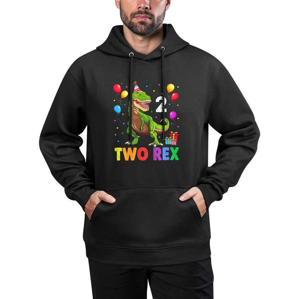 Two Rex 2nd Birthday Gift Second Dinosaur 2 Year Old Easy Care Hoodie