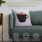 Rainbow in My Cup Soft Warmth Comfort Throw Pillow