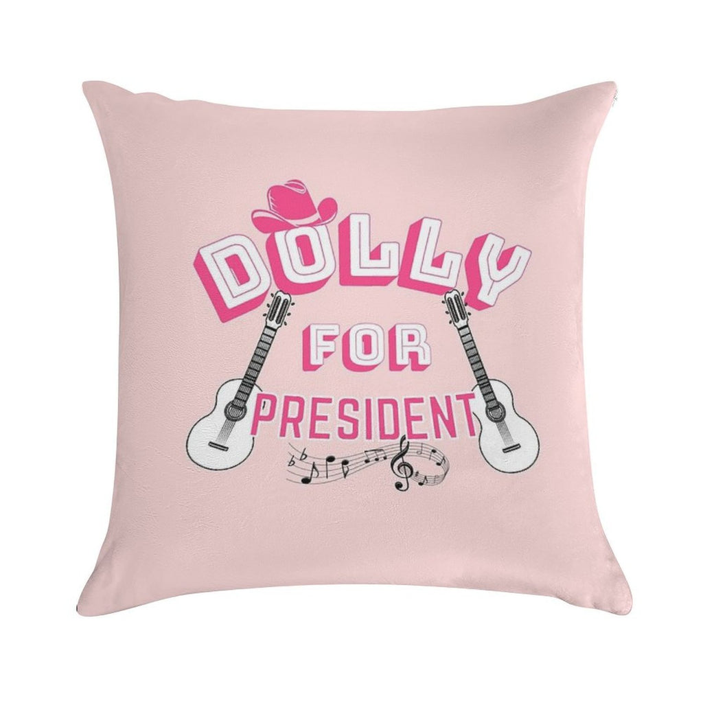 Dolly For President Soft Luxury Feel Throw Pillow