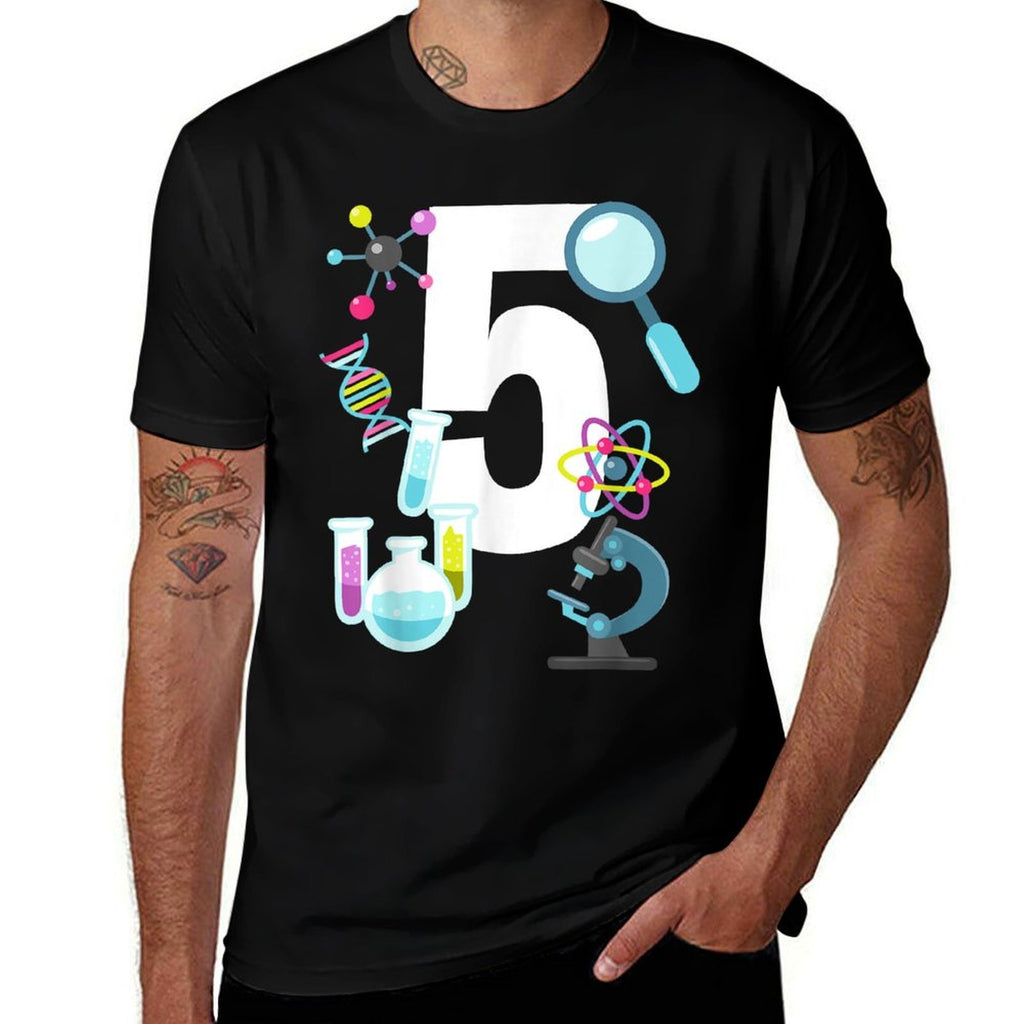 Science STEM 5 Year Old 5th Birthday Party Boys Girls  Odor-resistant T-Shirt
