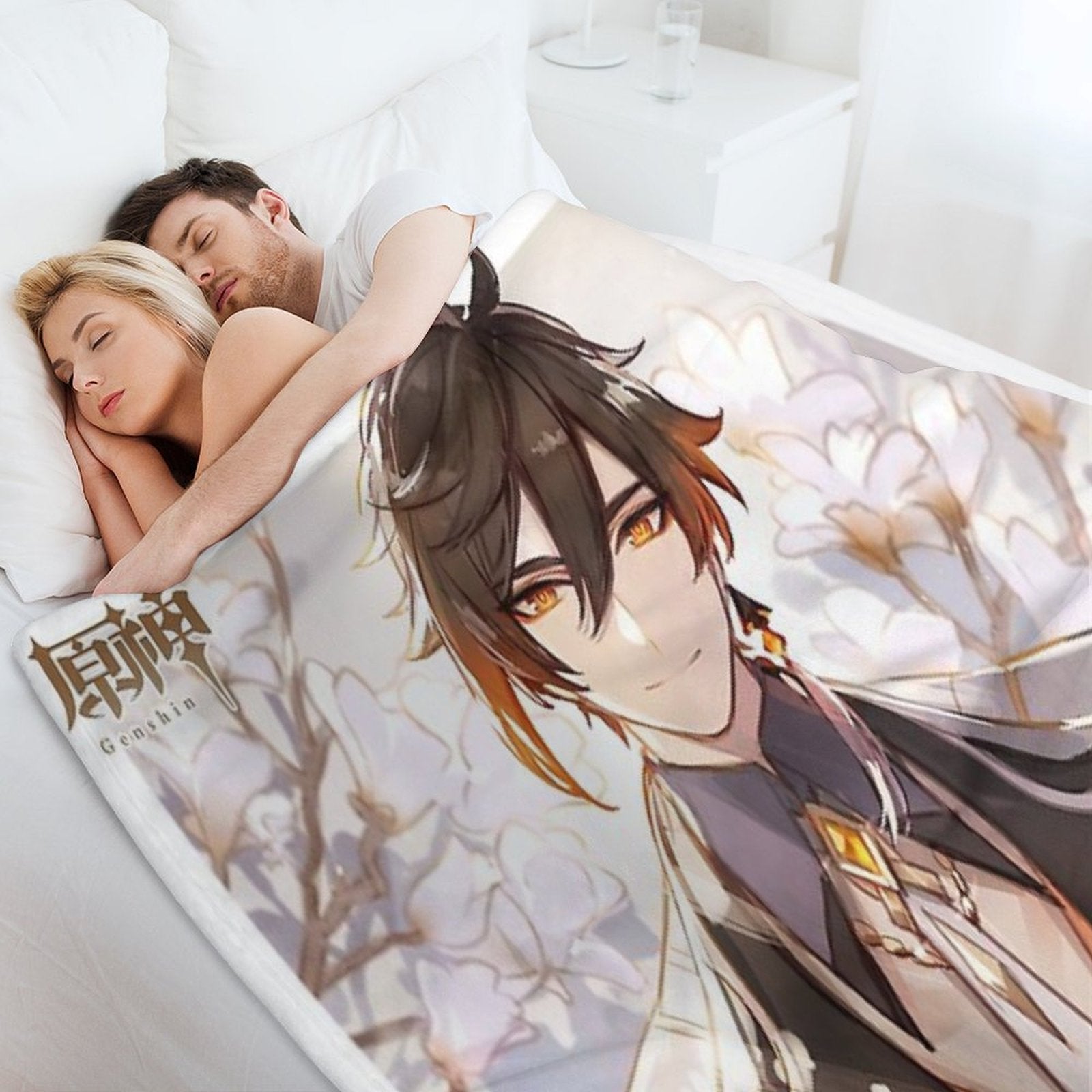 Genshin Impact - Zhongli Valentine Official Artwork 2021 Lightweight Throw Blanket