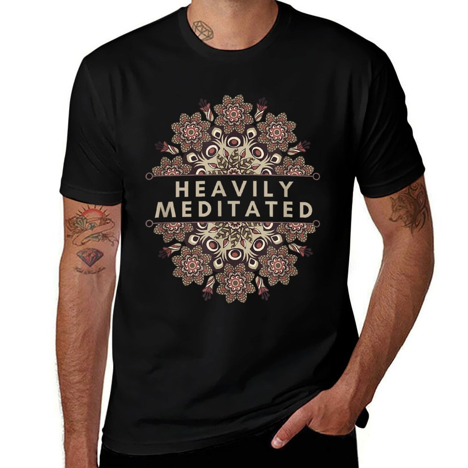 Heavily Meditated Antique Mandala Design for Yoga Lovers  Tagless Design T-Shirt