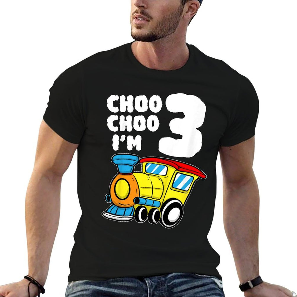 Kids Train 3rd Birthday Boy Train 3 Year Old Three  Moisture-wicking T-Shirt