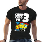 Kids Train 3rd Birthday Boy Train 3 Year Old Three  Moisture-wicking T-Shirt