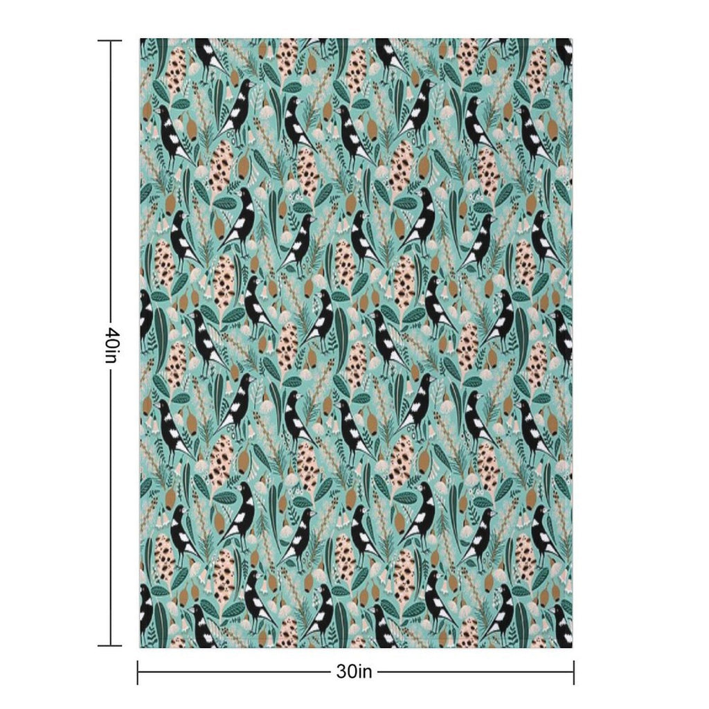 Australian Bush Magpies Wrinkle-free Throw Blanket