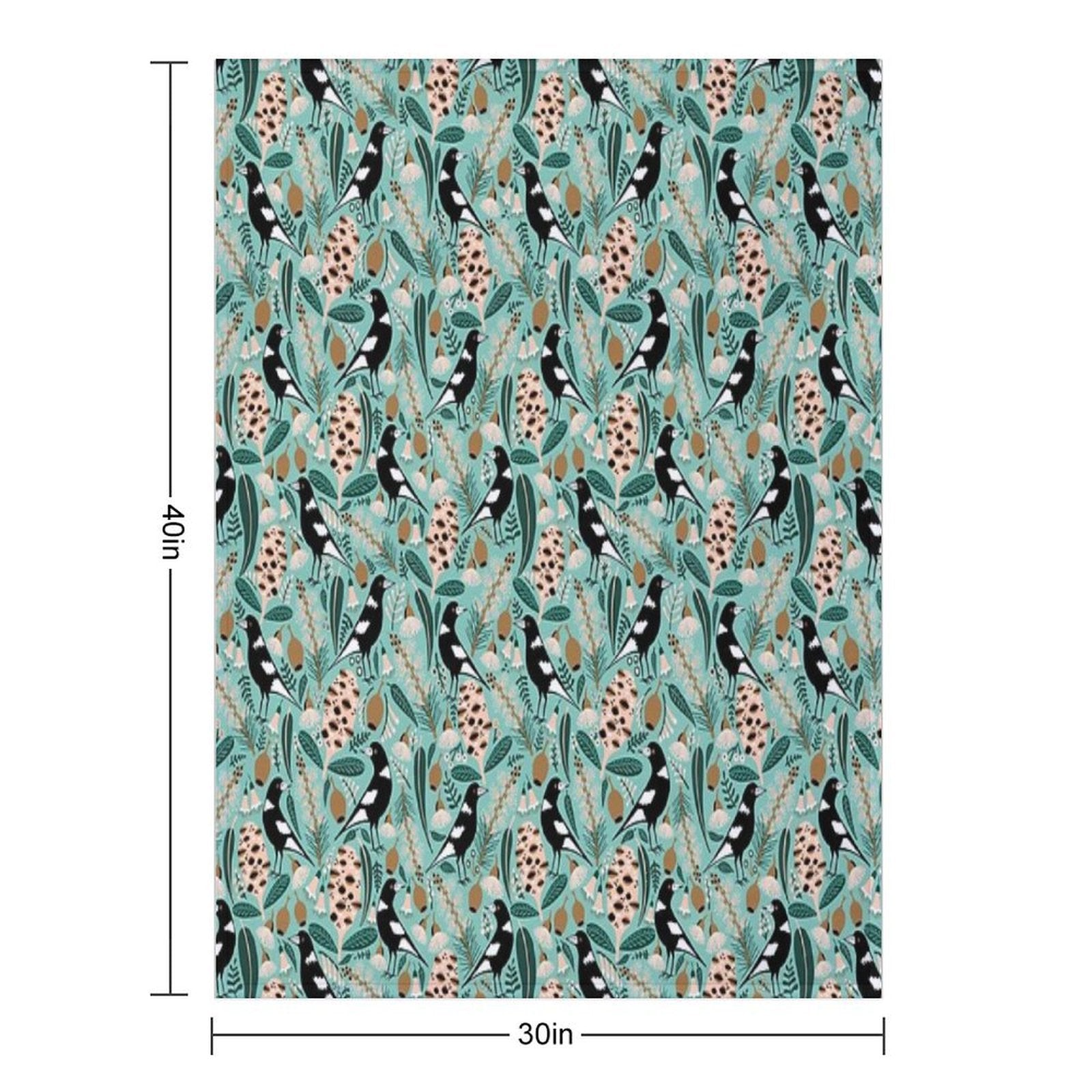 Australian Bush Magpies Wrinkle-free Throw Blanket