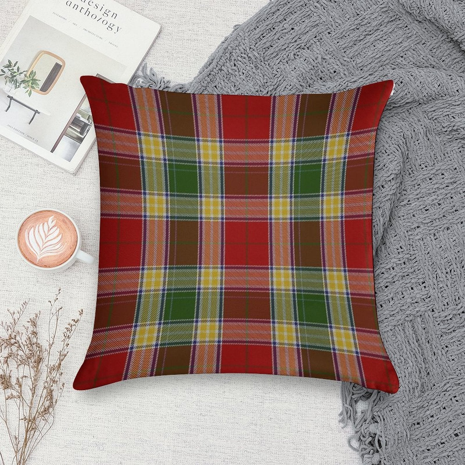 Clan Gibson Tartan Soft Ultra-Soft Texture Throw Pillow