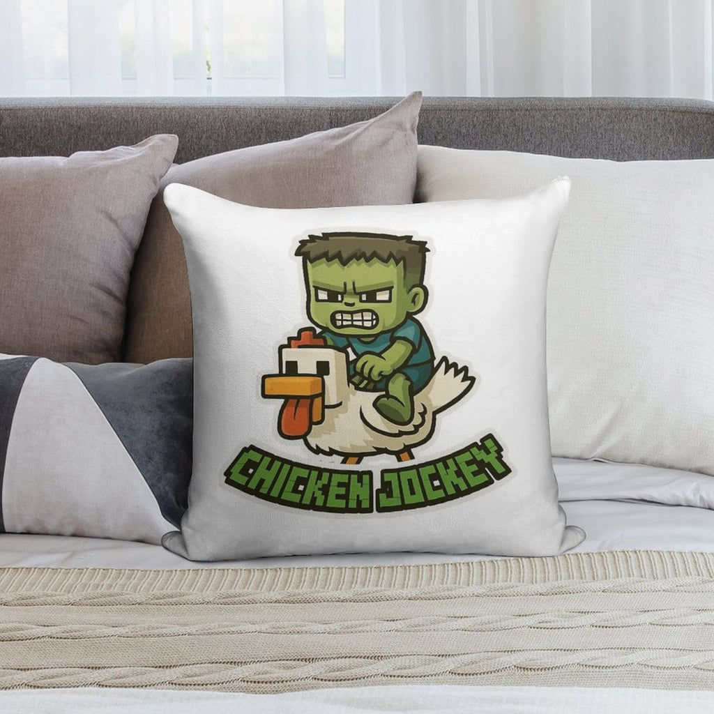 MINECRAFT CHICKEN JOCKEY Soft Gift Ready Throw Pillow