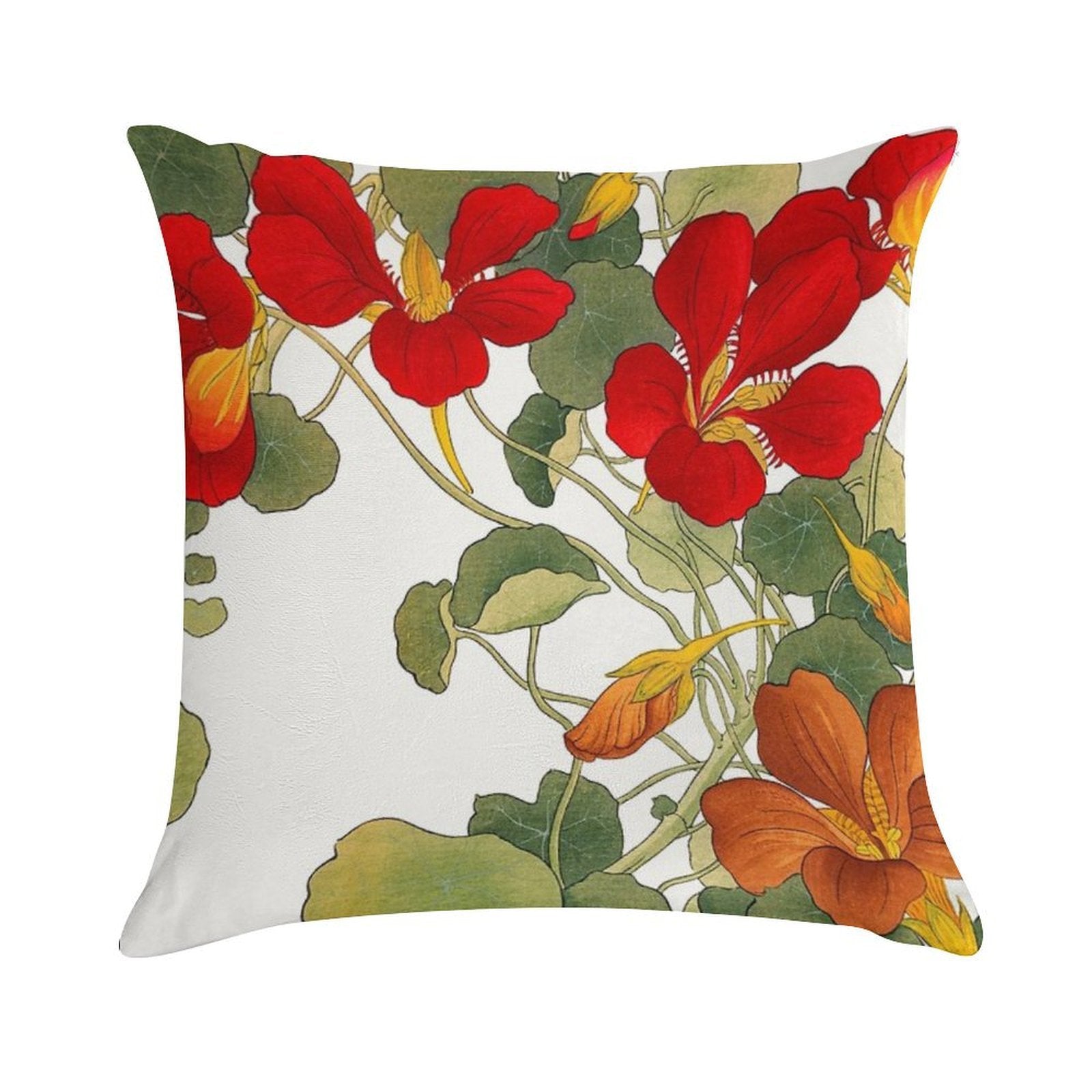 Nasturtium Flower Soft Luxury Feel Throw Pillow