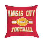 Kansas City Football Soft Fade-Resistant Throw Pillow