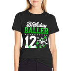 12th Soccer Birthday Party Twelve Year Old Soccer Player Premium  Oversized Silhouette T-Shirt