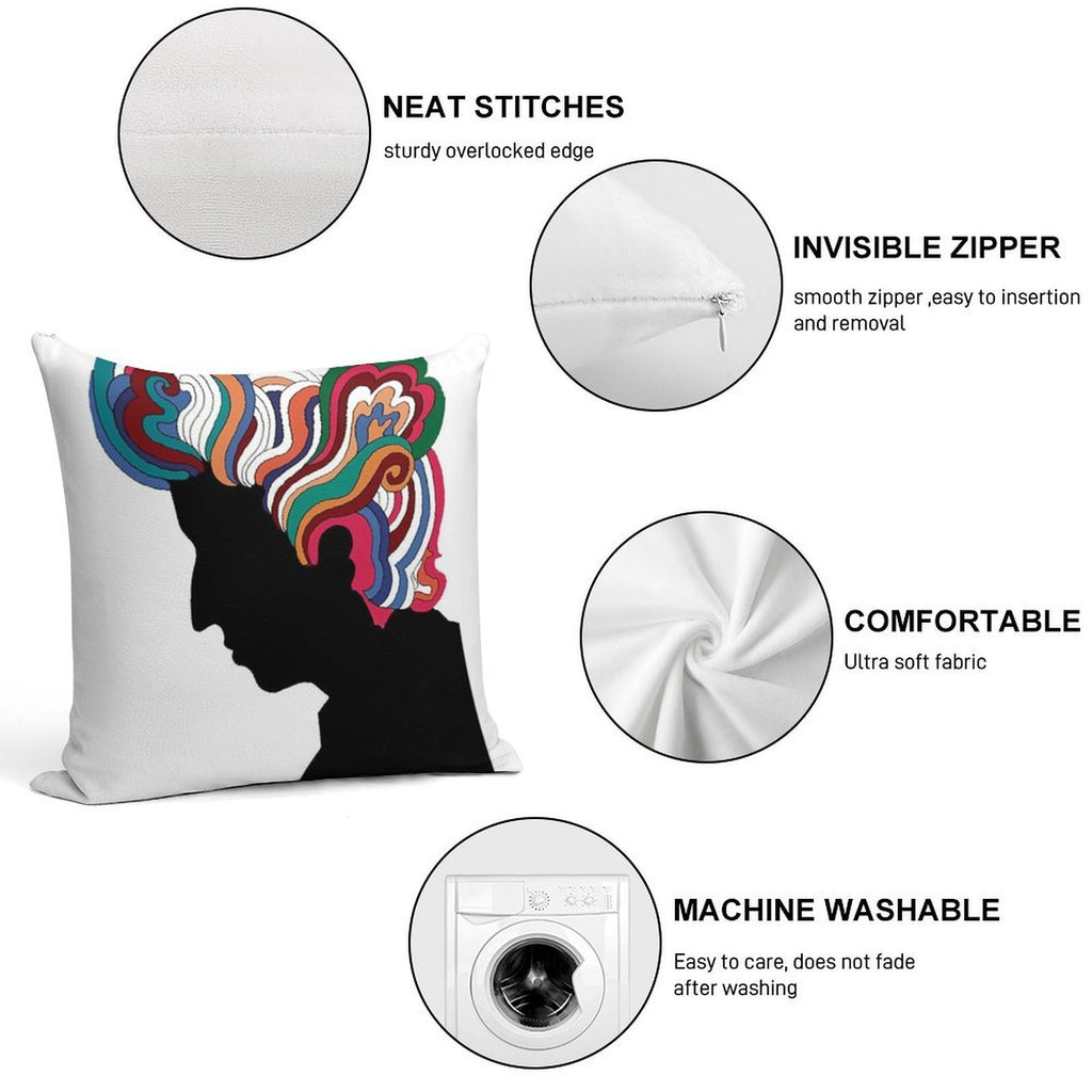 Rainbow Hair of Dylan Soft Decorative Cover Throw Pillow