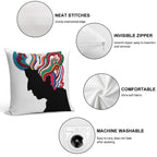 Rainbow Hair of Dylan Soft Decorative Cover Throw Pillow