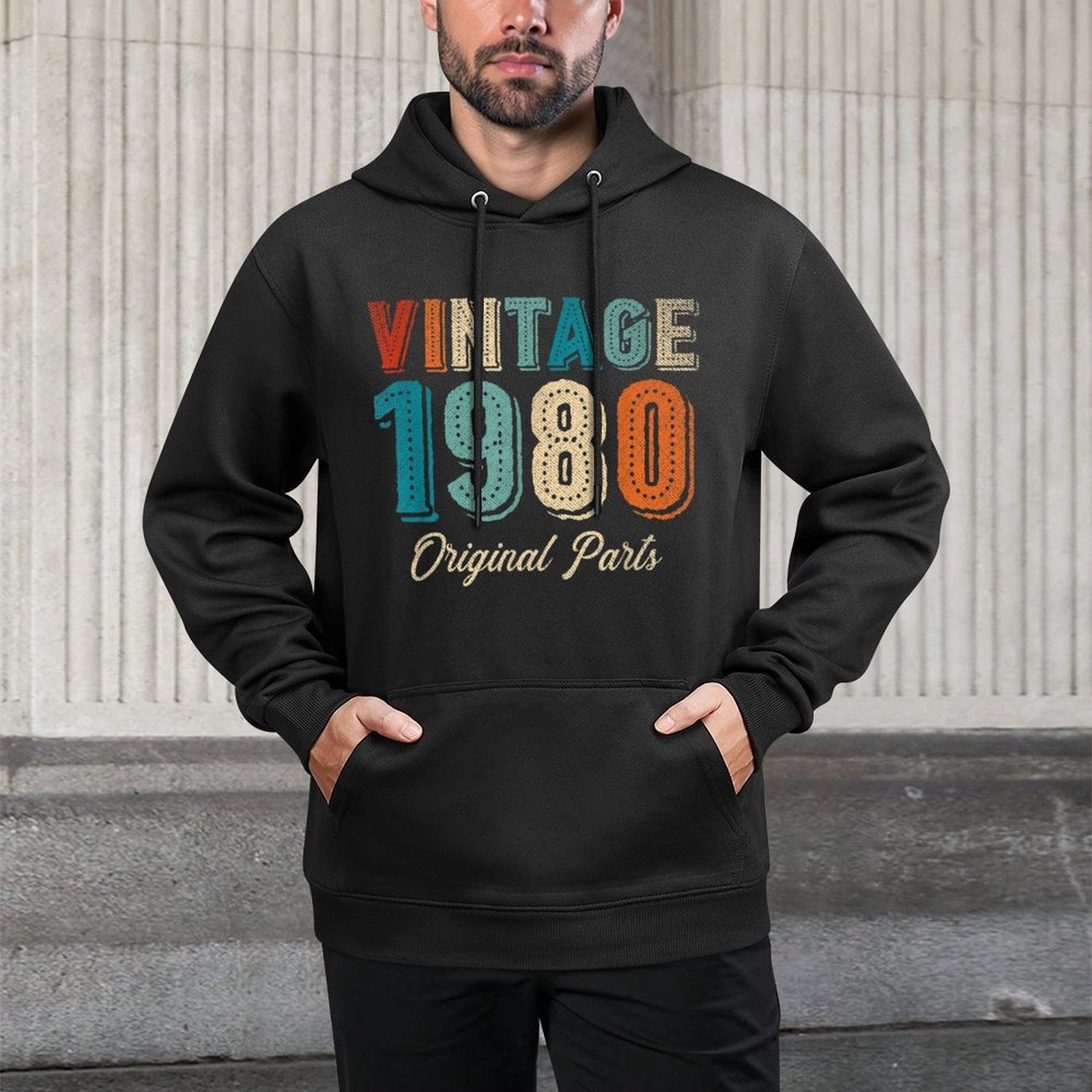 40th Birthdays For Men Women - Original Vintage 1980 Machine Washable Hoodie