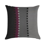 Modern Burgundy Black Grey Dot Stripes Soft High-Density Material Throw Pillow
