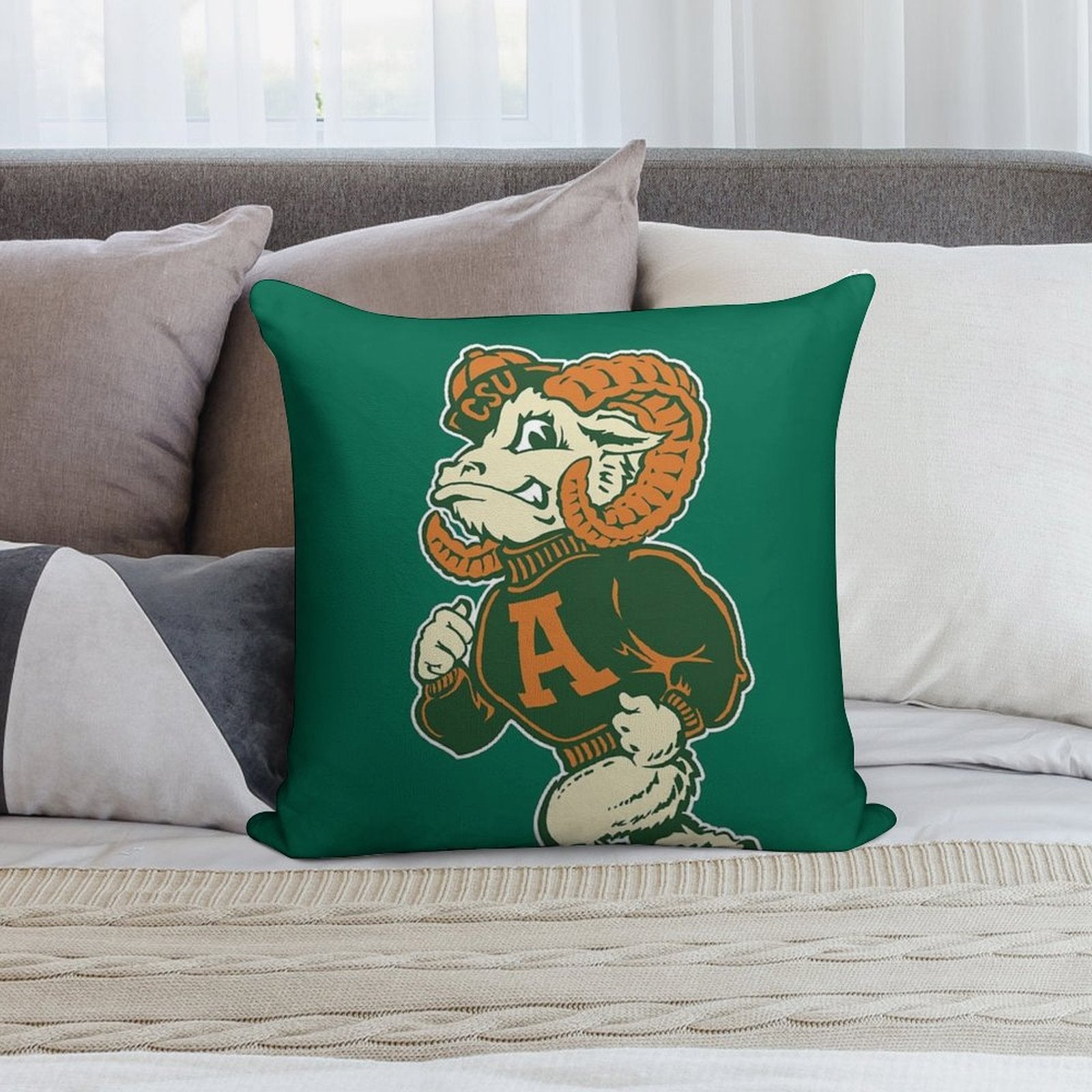 Vintage Colorado State University Aggies Logo Design Soft Washable Throw Pillow