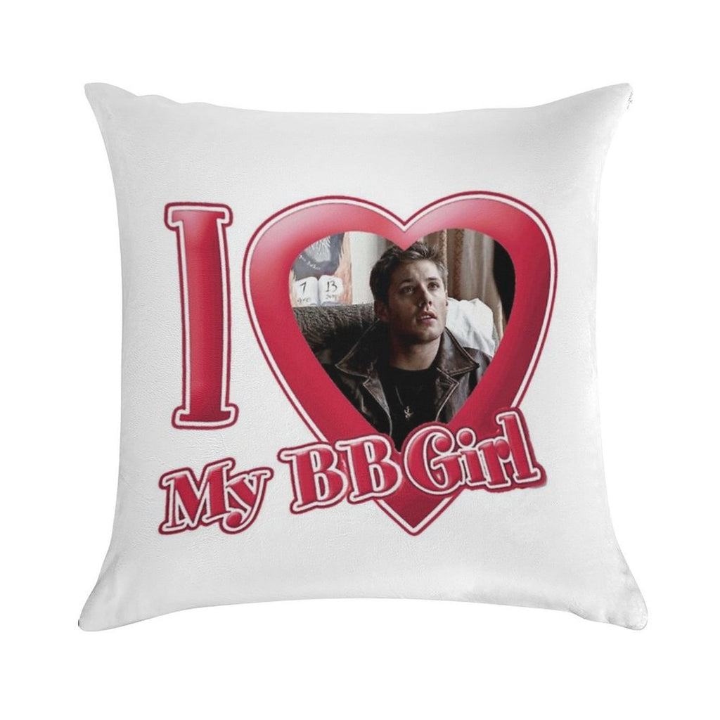 I Love My Babygirl Dean Winchester Soft Shrink-Resistant Throw Pillow