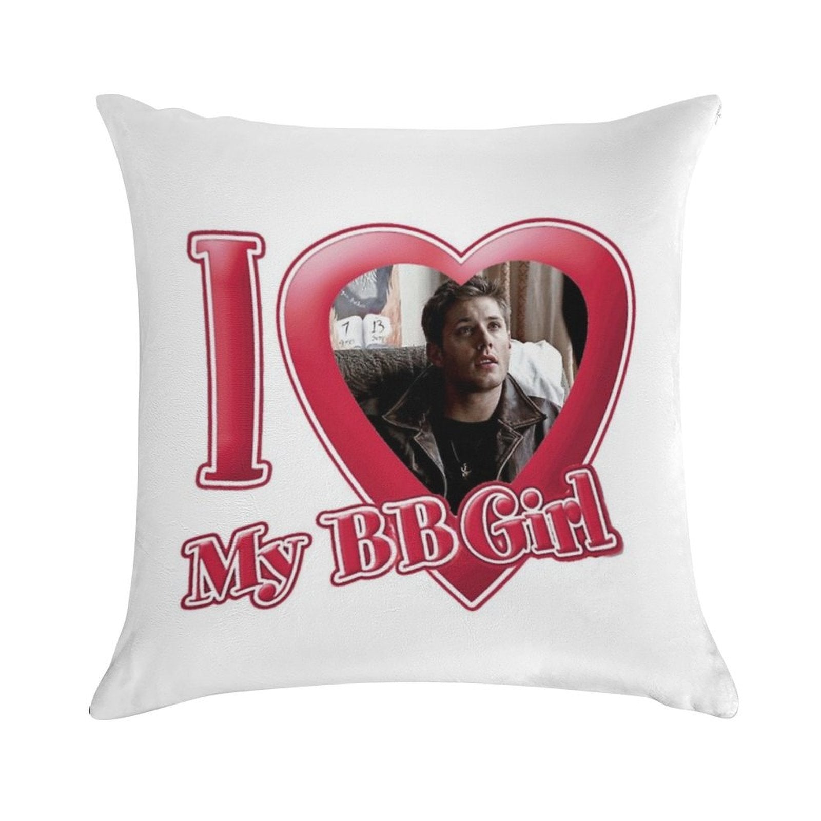 I Love My Babygirl Dean Winchester Soft Shrink-Resistant Throw Pillow