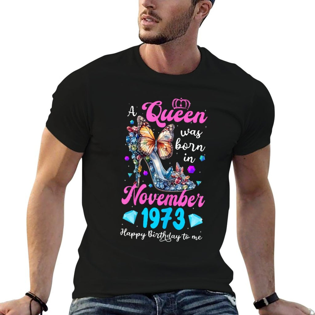 A Queen Was Born in November 1973 50th Birthday  Moisture-wicking T-Shirt