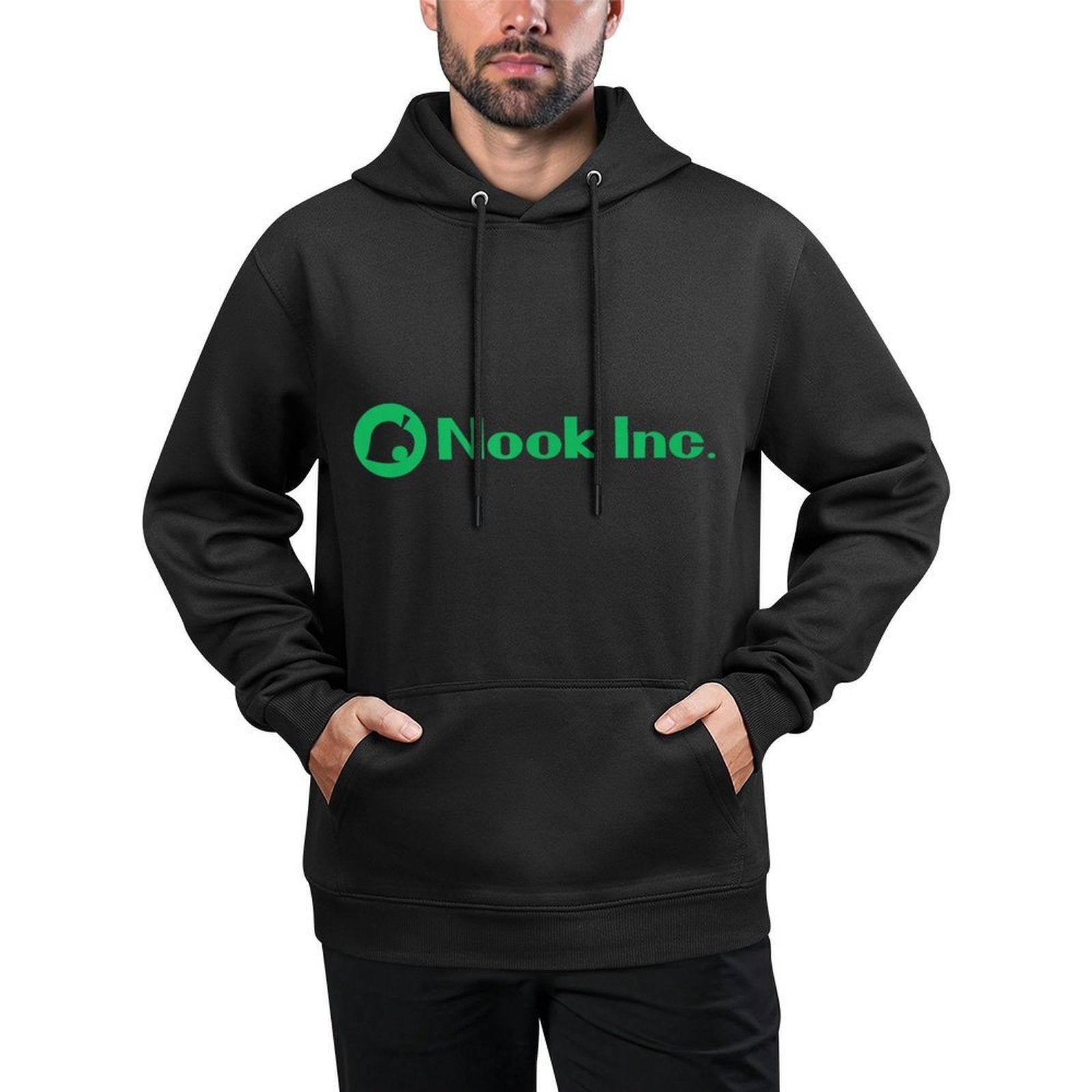 Animal Crossing New Horizons Nook Inc. Leaf Center Logo Durable Construction Hoodie