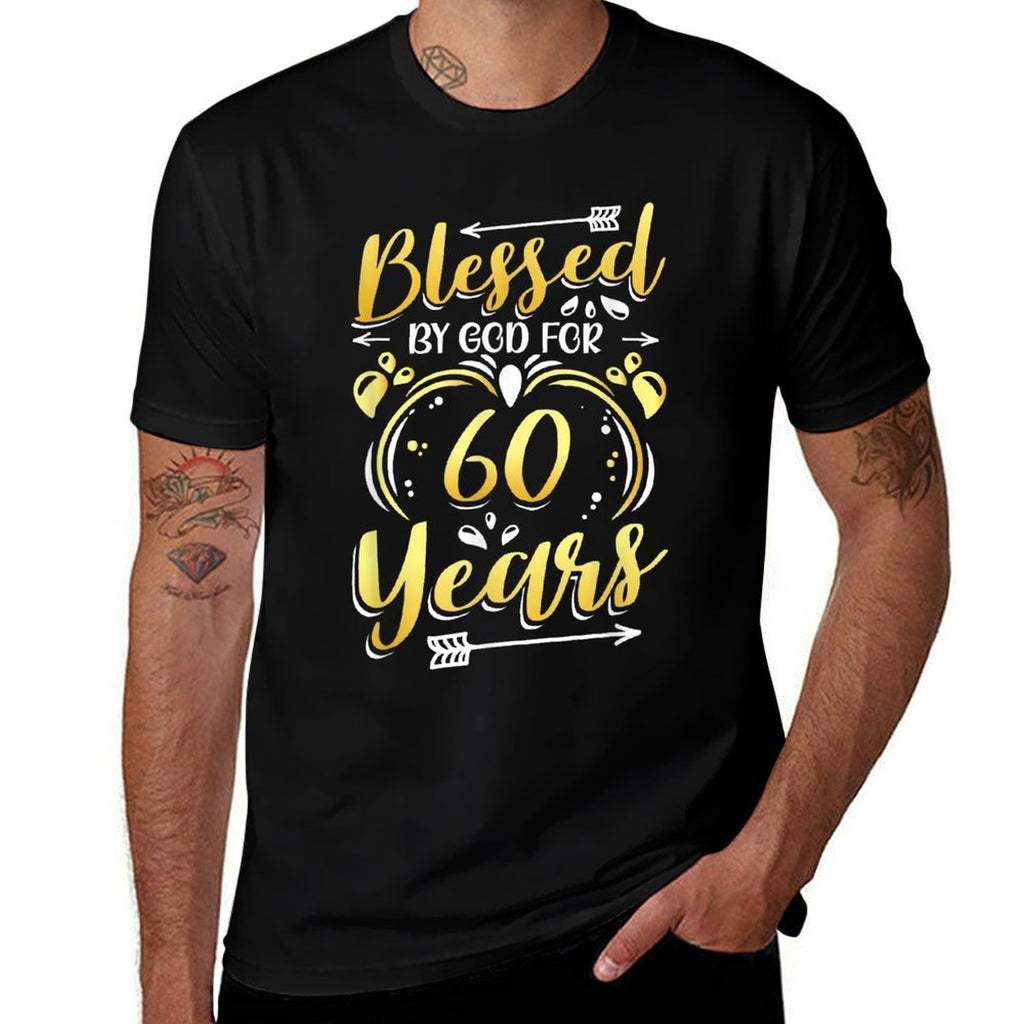 Religious Blessed By God For 60 Years Happy 60th Birthday  Breathable T-Shirt