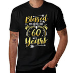 Religious Blessed By God For 60 Years Happy 60th Birthday  Breathable T-Shirt