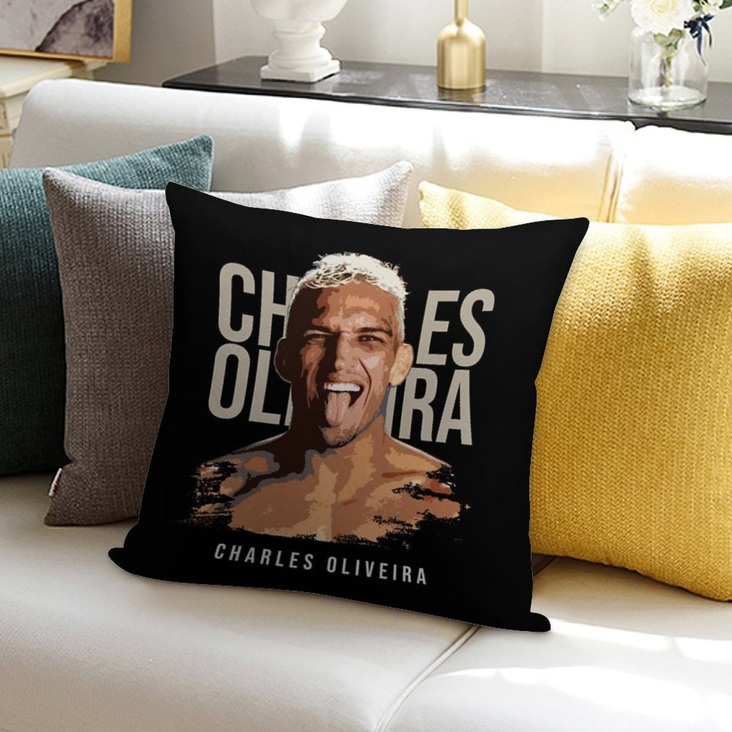 Charles Oliveira Smile Fighter Soft Shrink-Resistant Throw Pillow
