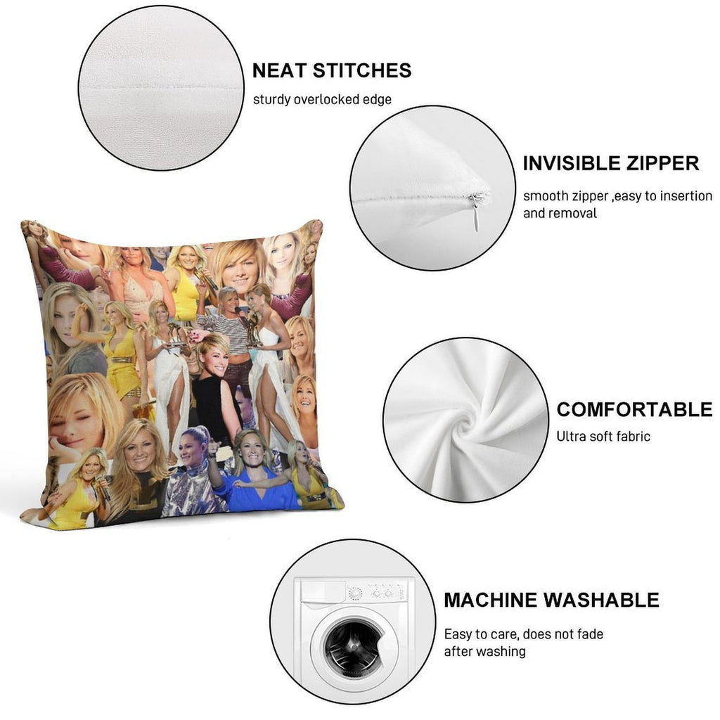 Helene Fischer German Singer Abstract Collage Pattern Soft Bedroom Essential Throw Pillow