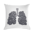 Lungs with Peonies Soft Skin-Friendly Throw Pillow