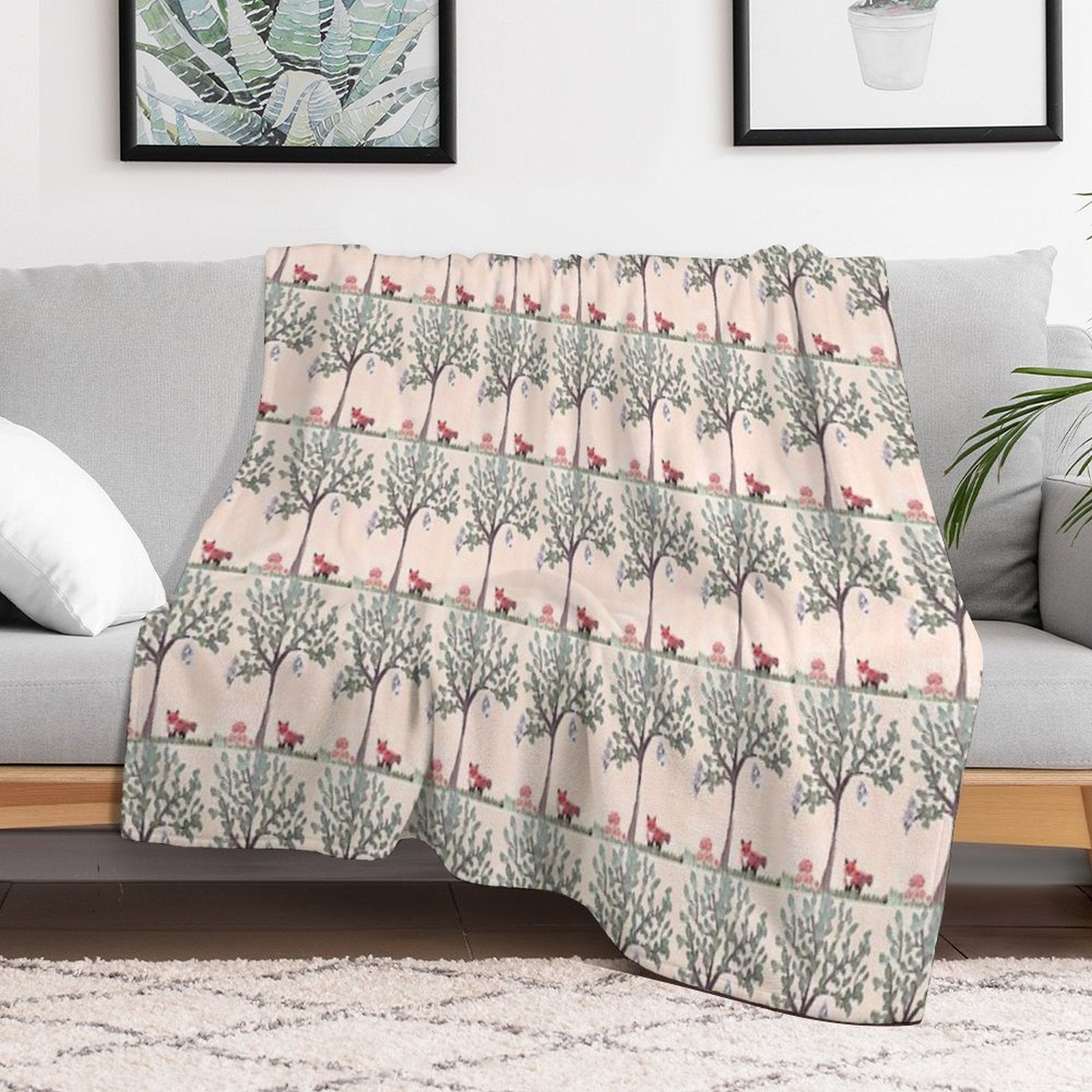 Forest Visitors Durable Throw Blanket