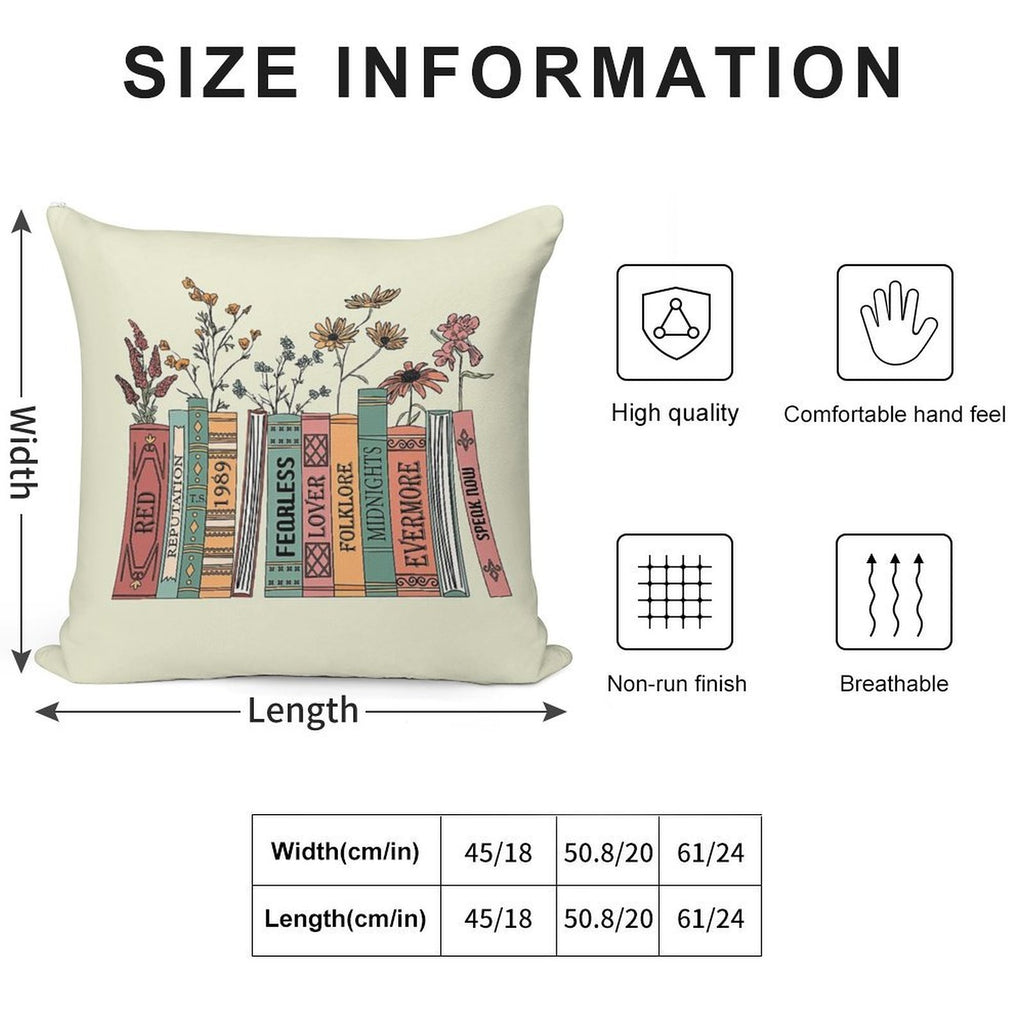 Aesthetic Albums Book Flowers Soft Warmth Comfort Throw Pillow