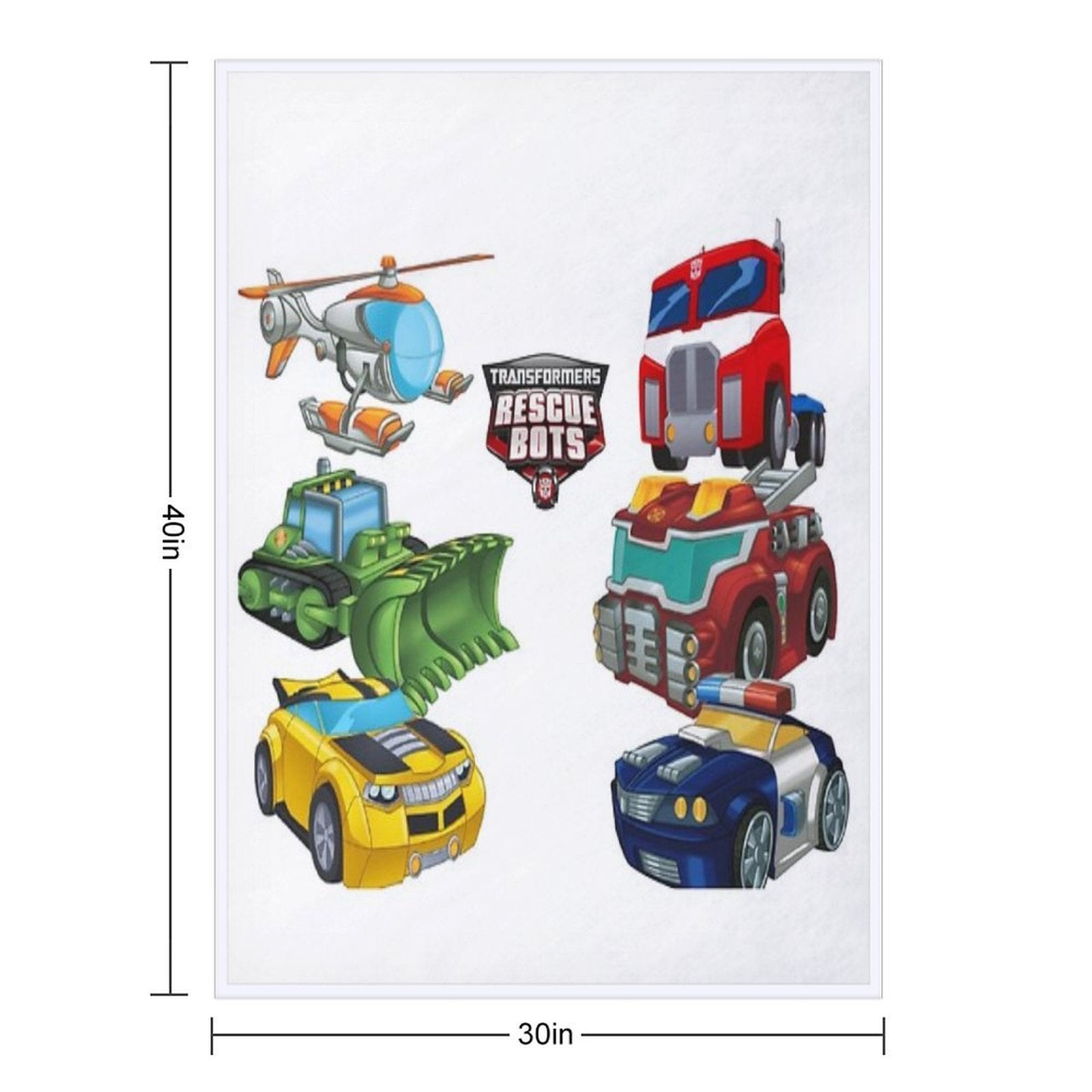 Transformers Rescue Bots Vechicles Anti-pilling Throw Blanket