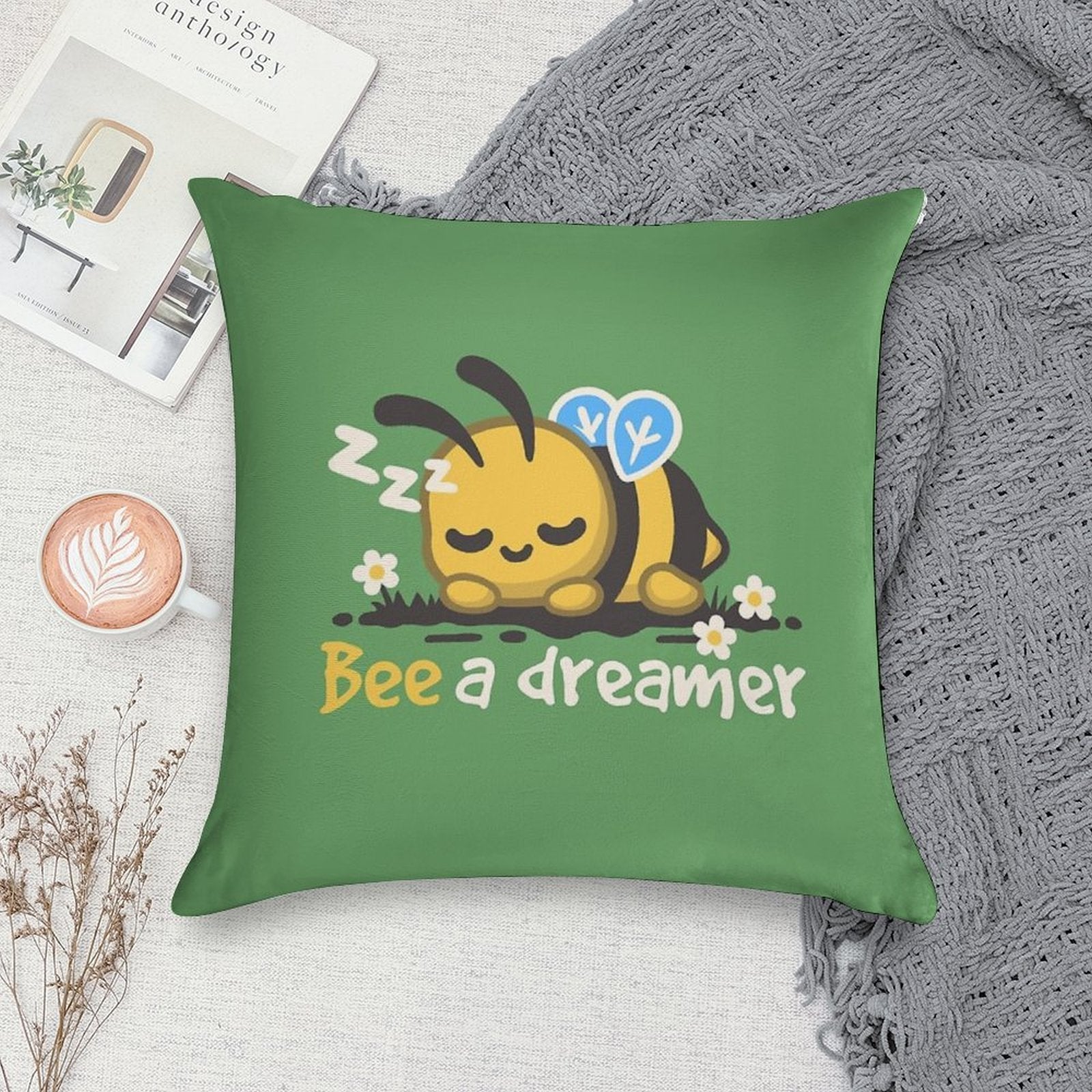Bee A Dreamer Soft High-Density Material Throw Pillow