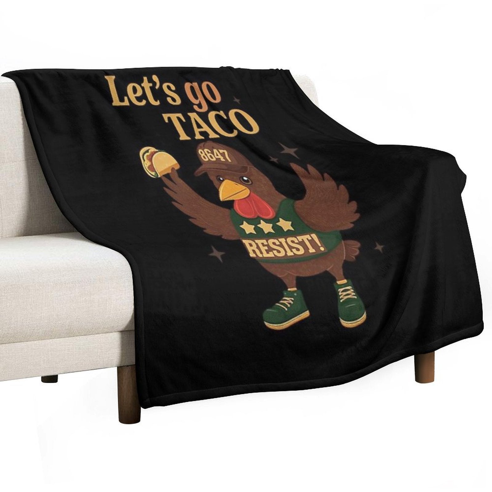 4th Of July Patriotic Lets Go USA TACOS Chicken Compact Throw Blanket