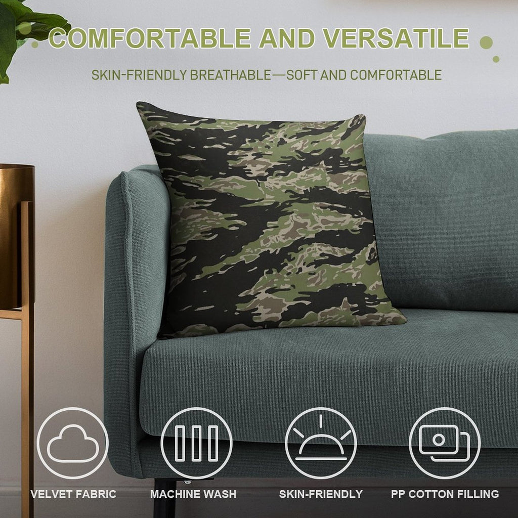 Overgrown Tiger Camo Soft Ultra-Soft Texture Throw Pillow