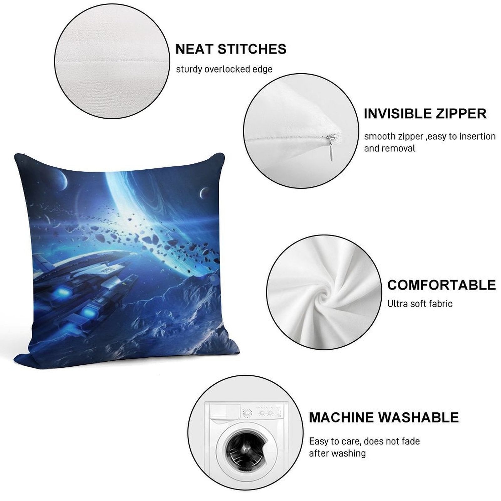 Mass Effect Normandy SR2 Soft Ultra-Soft Texture Throw Pillow