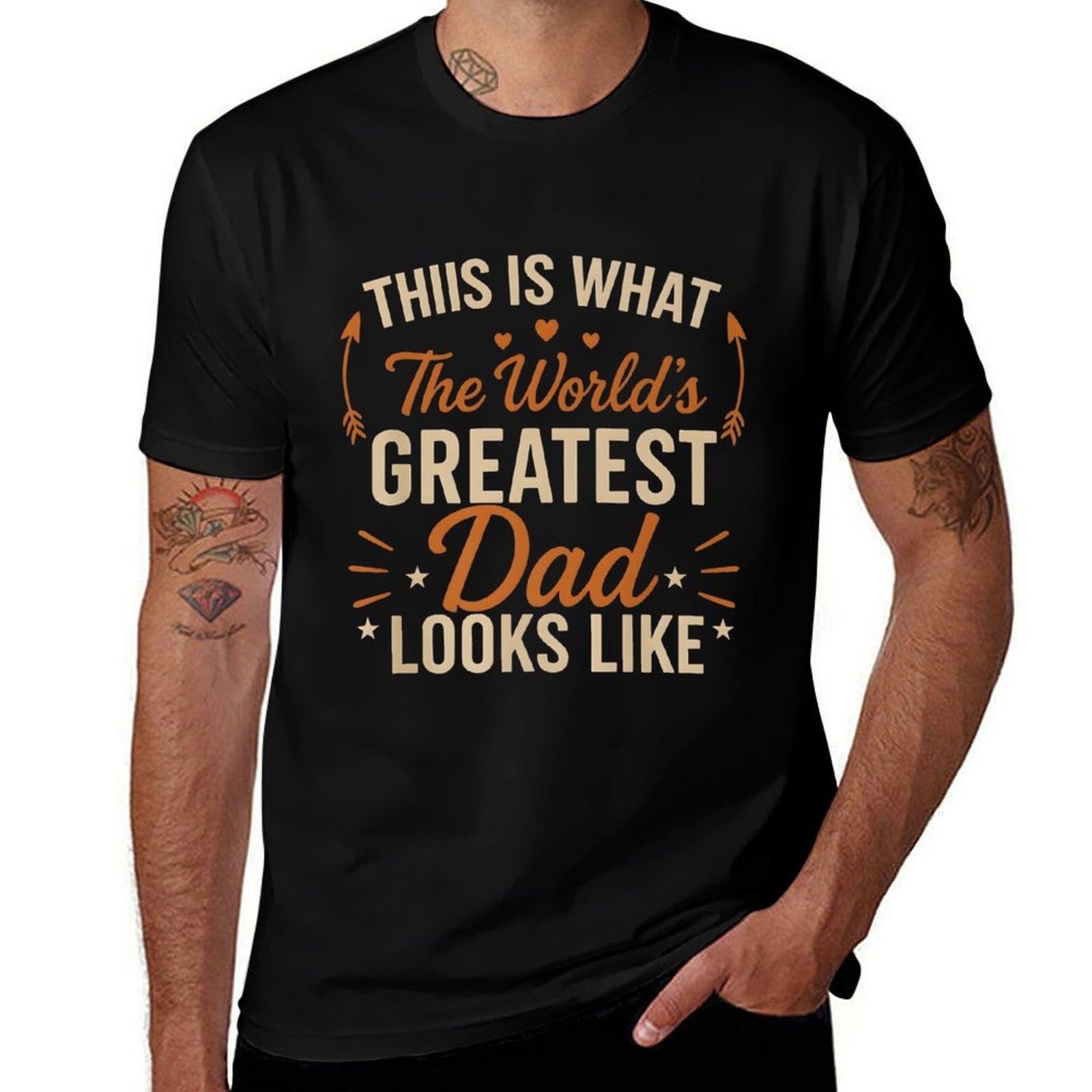 The World's Greatest Dad Father's Day Funny Gifts for Daddy Premium  Trendy Pattern T-Shirt