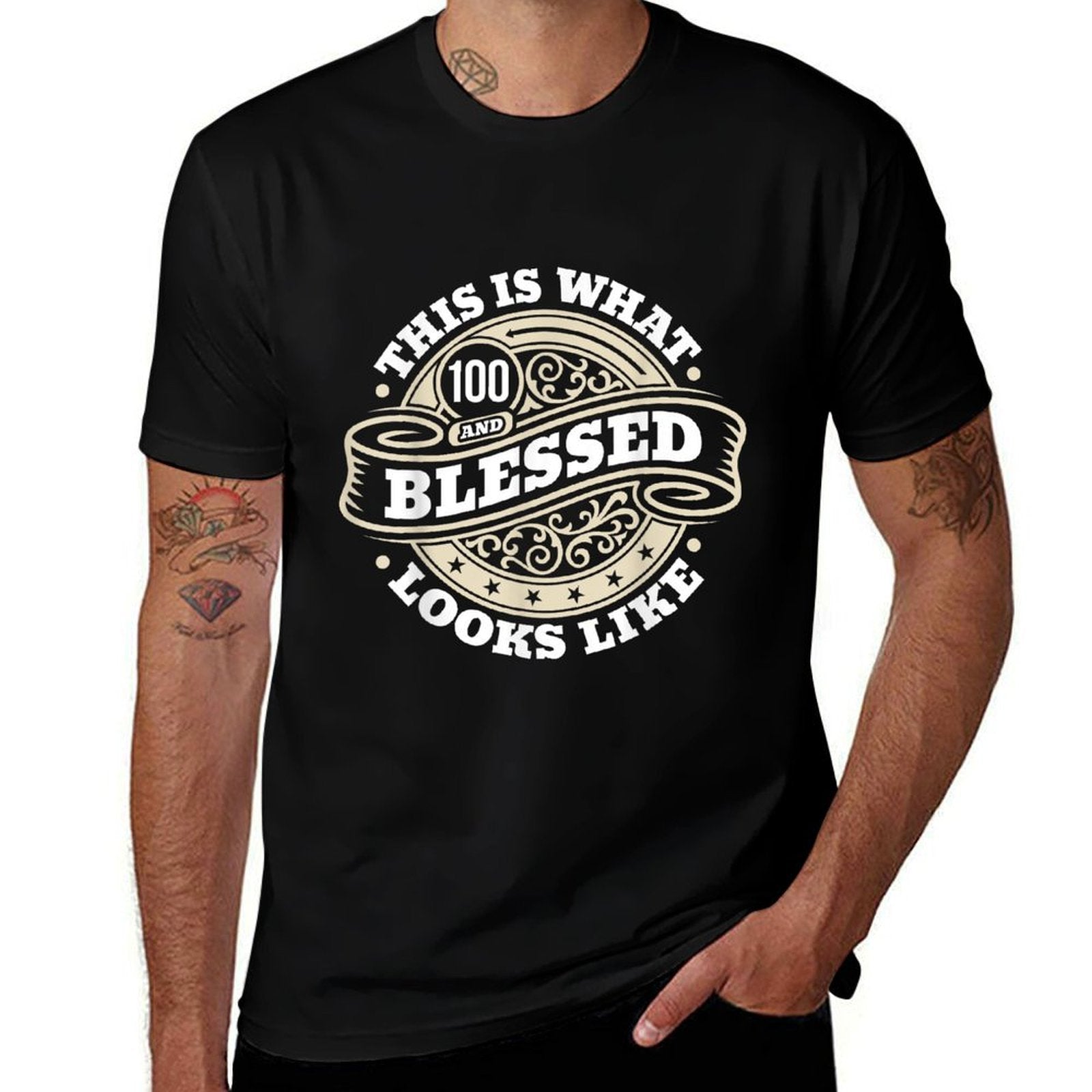 100th Birthday Age 100 Blessed I Religious 100th Birthday  Versatile T-Shirt