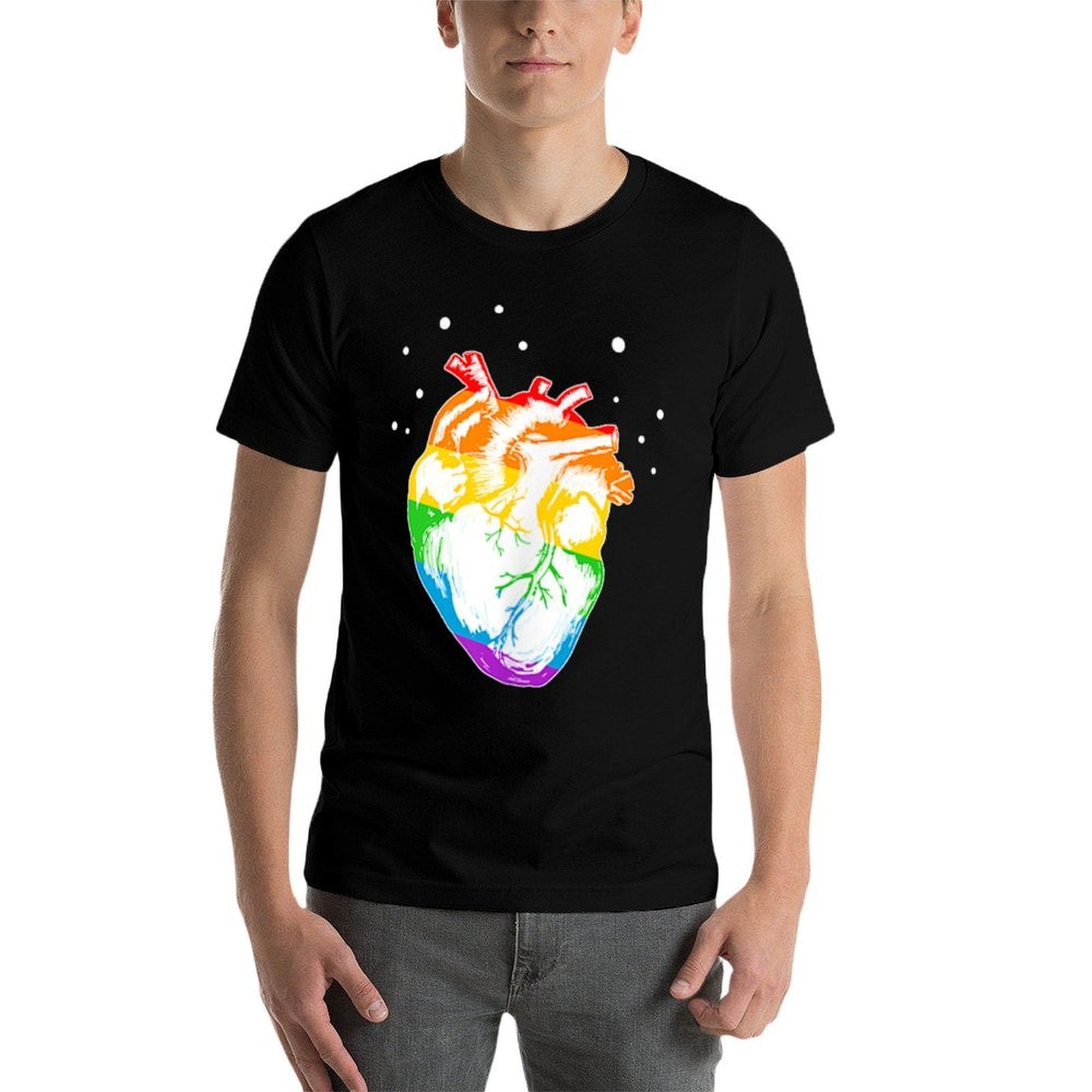 Anatomical Heart LGBT-Q Gay Pride Rainbow Proud Ally  Trendy Pattern T-Shirt