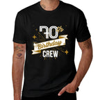 70th Birthday Crew Ideas Matching Family Outfit Friends  Polyester Blend T-Shirt