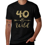 40 And Wild Leopard Print 40th Birthday Party Idea For Women  Moisture-wicking T-Shirt