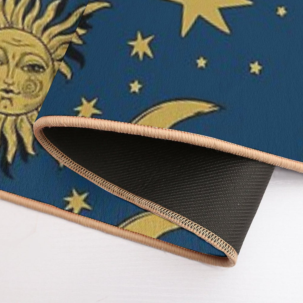90s Whimsi-goth Celestial Sun And Moon Pattern  Multi-Purpose Bath Mat