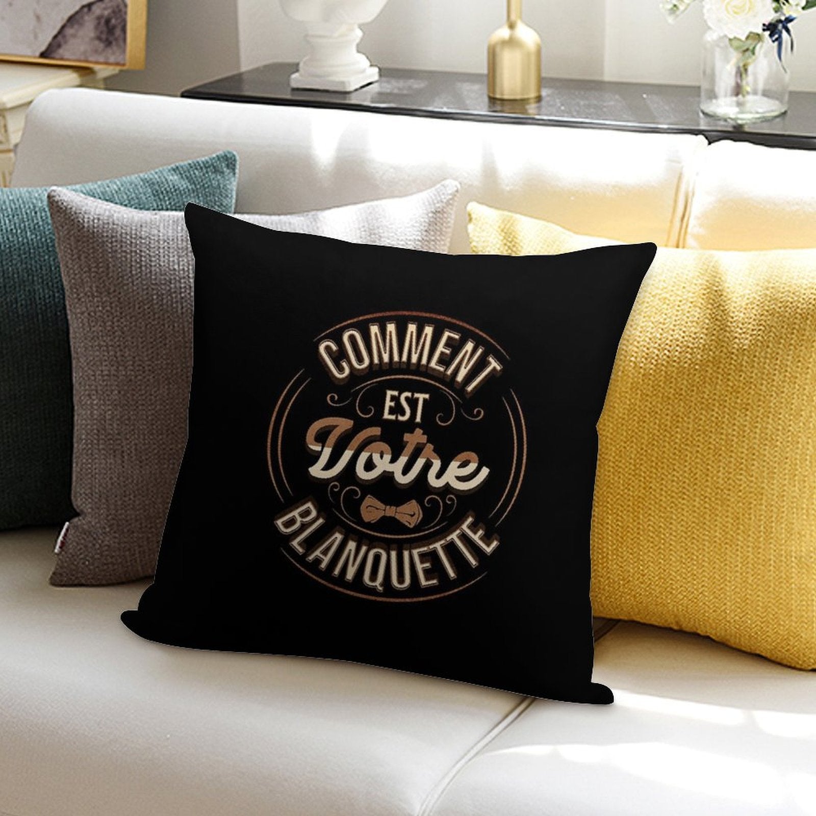 How Is Your Blanquette Oss 117 Cult Movie Replica Soft Short Plush Fabric Throw Pillow