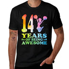 14 Years Of Being Awesome Cheerleading Girl 14th Birthday  Easy-care T-Shirt
