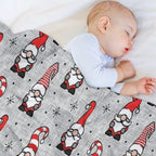Christmas Gnomes - Grey Velvety-soft Throw Blanket