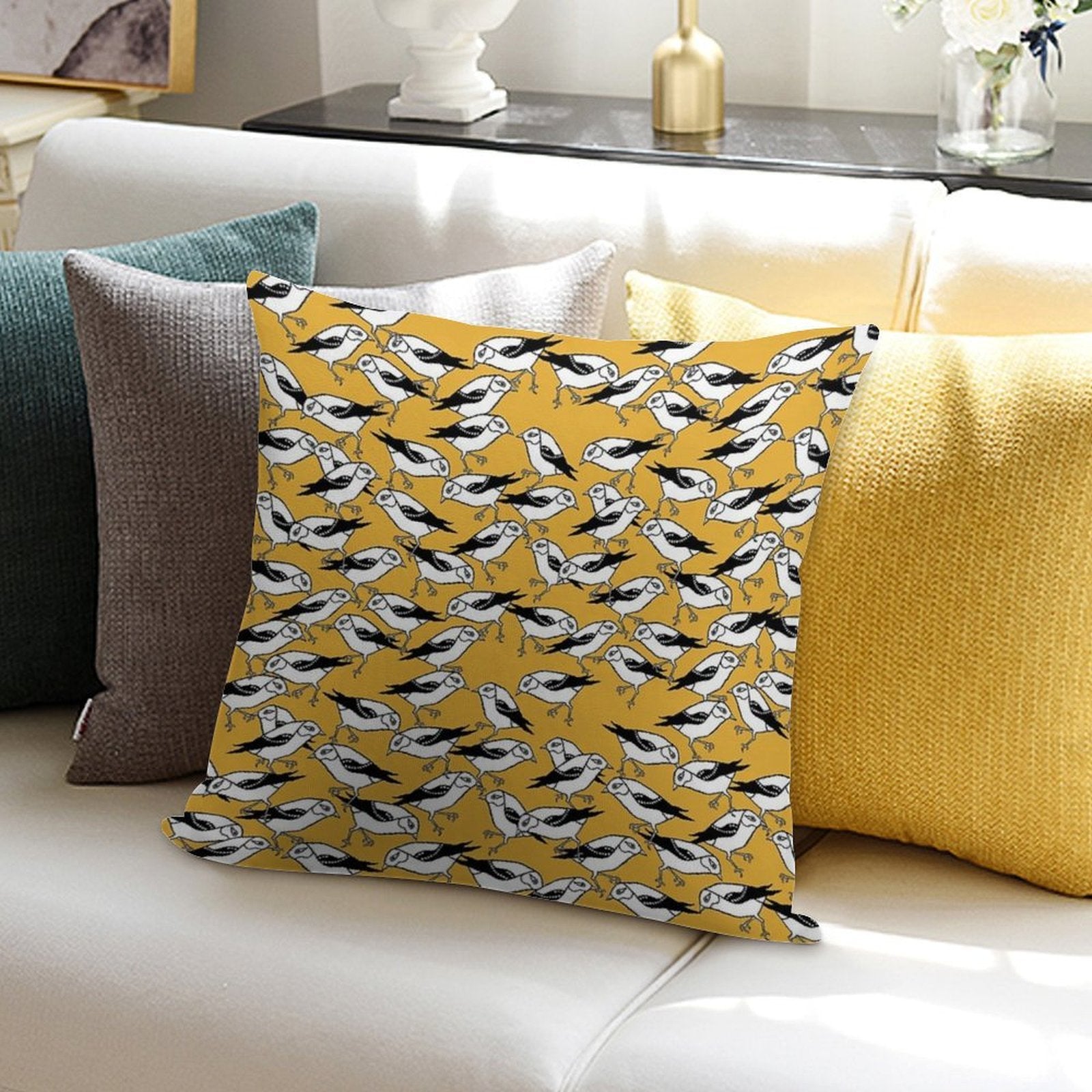 Tasmanian Forty Spotted Pardalote Soft Home Decor Throw Pillow